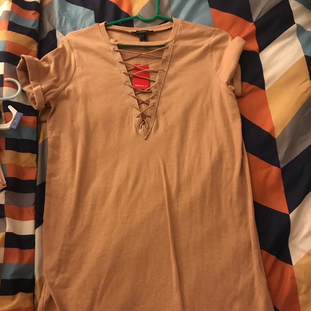 Tan T Shirt dress